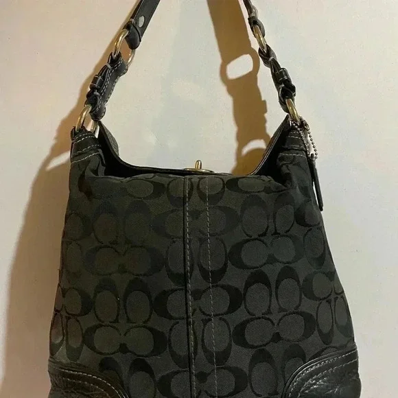 Coach CC signature canvas print satchel handbag